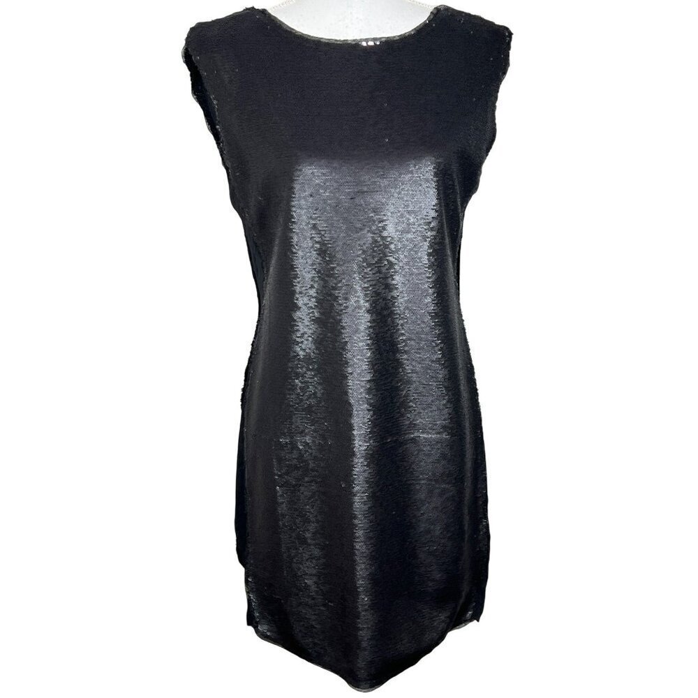 REBECCA TAYLOR All Over Caviar Sequin Dress Black Sz 8 NWOT